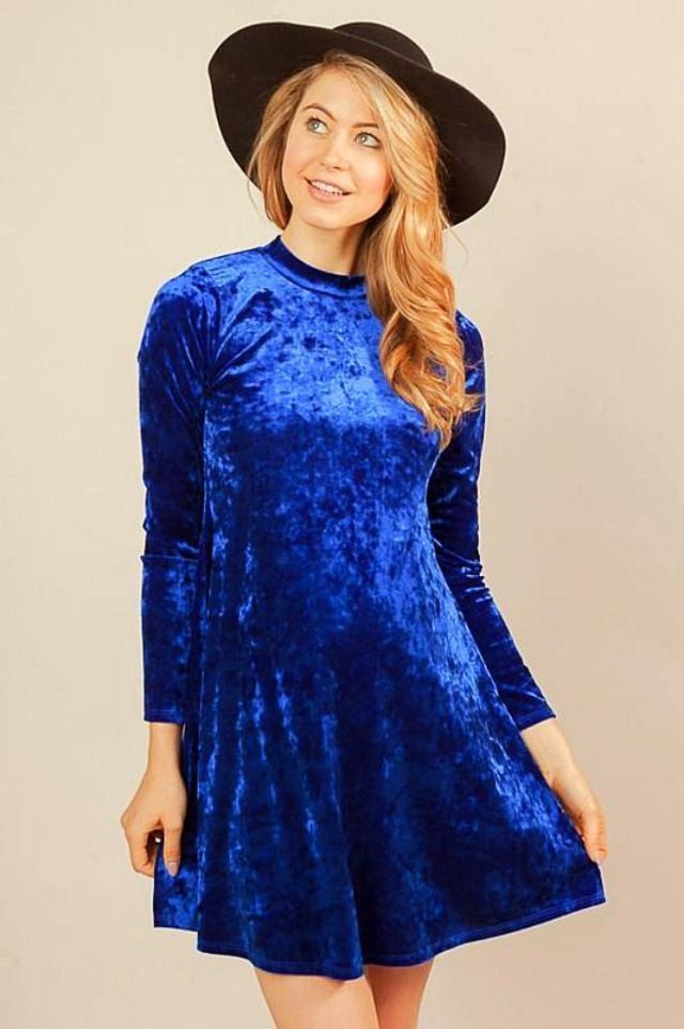 Royal Blue Velvet Maternity Dress