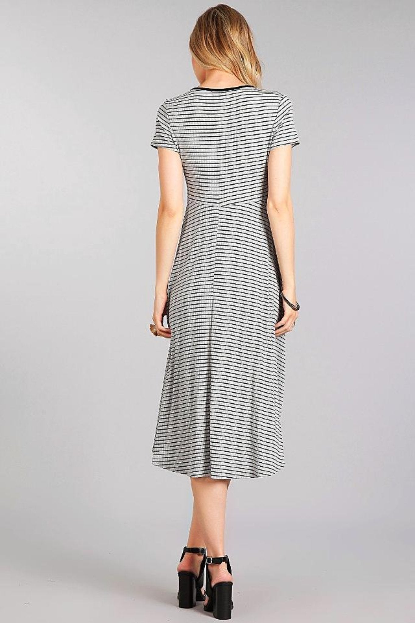 Striped Maternity Midi Dress