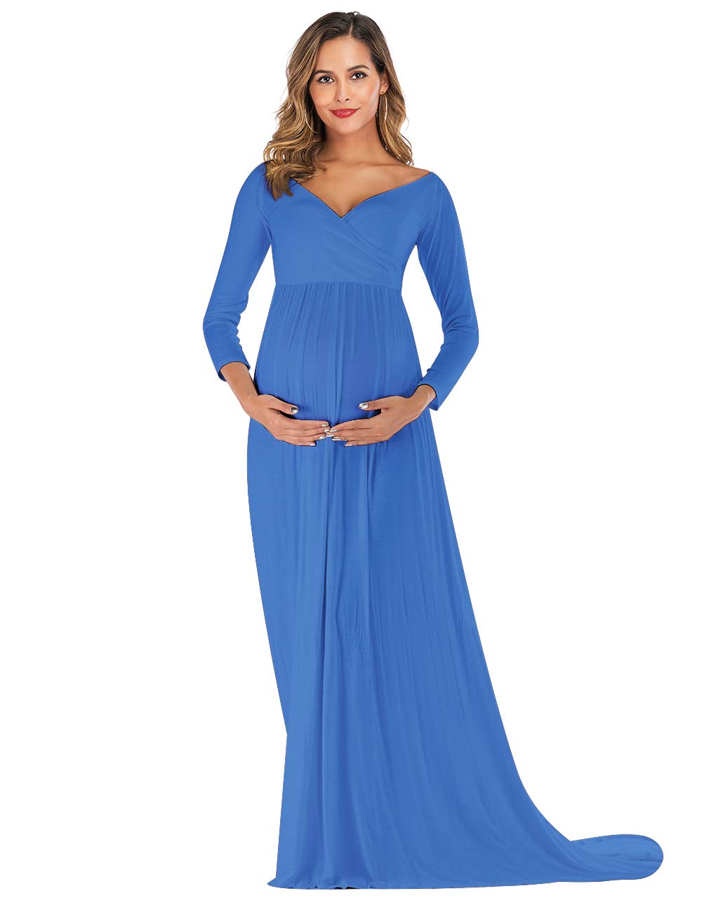 Off Shoulder Half Circle Fitted Gown Maxi Photography Dress