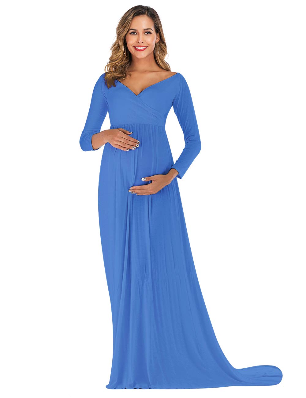 Off Shoulder Half Circle Fitted Gown Maxi Photography Dress