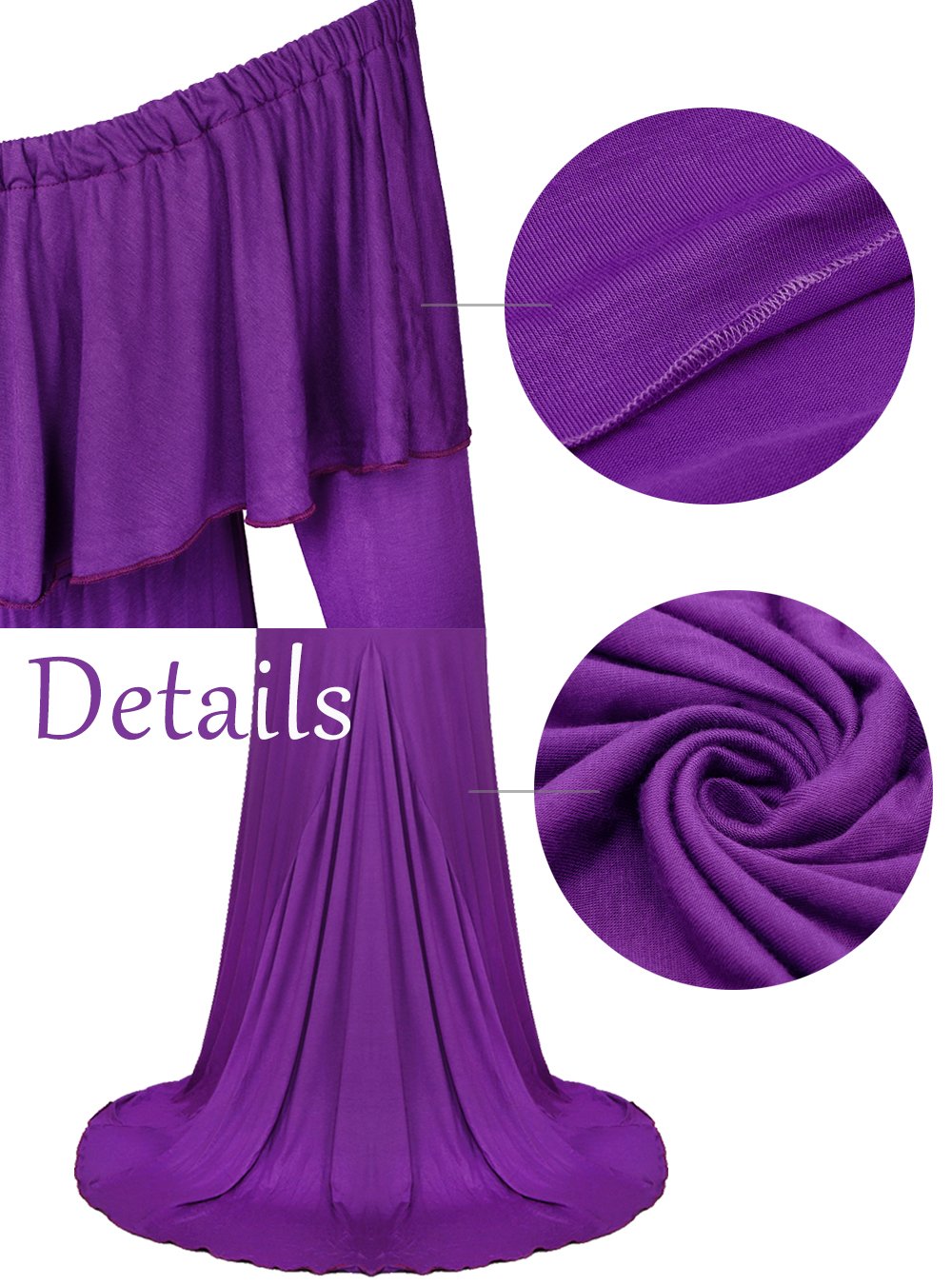 Fitted Long Sleeve Off Shoulder Ruffles Maxi Maternity Dress