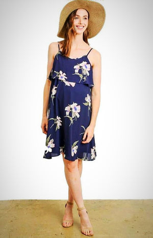 Floral Ruffle Discreet Maternity and Nursing Dress