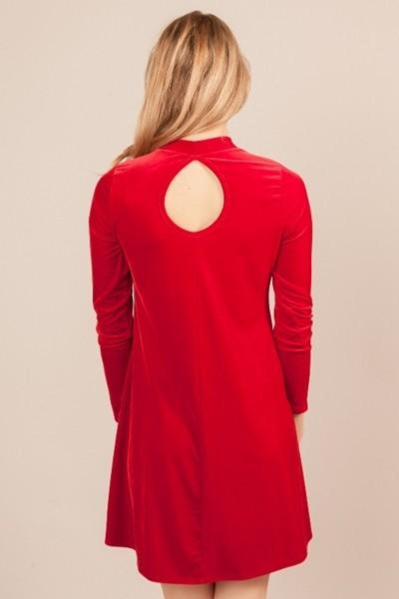 Red Velvet Maternity Dress