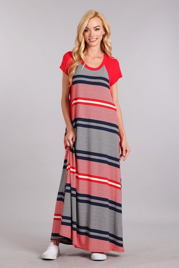 Striped Jersey Maternity Dress