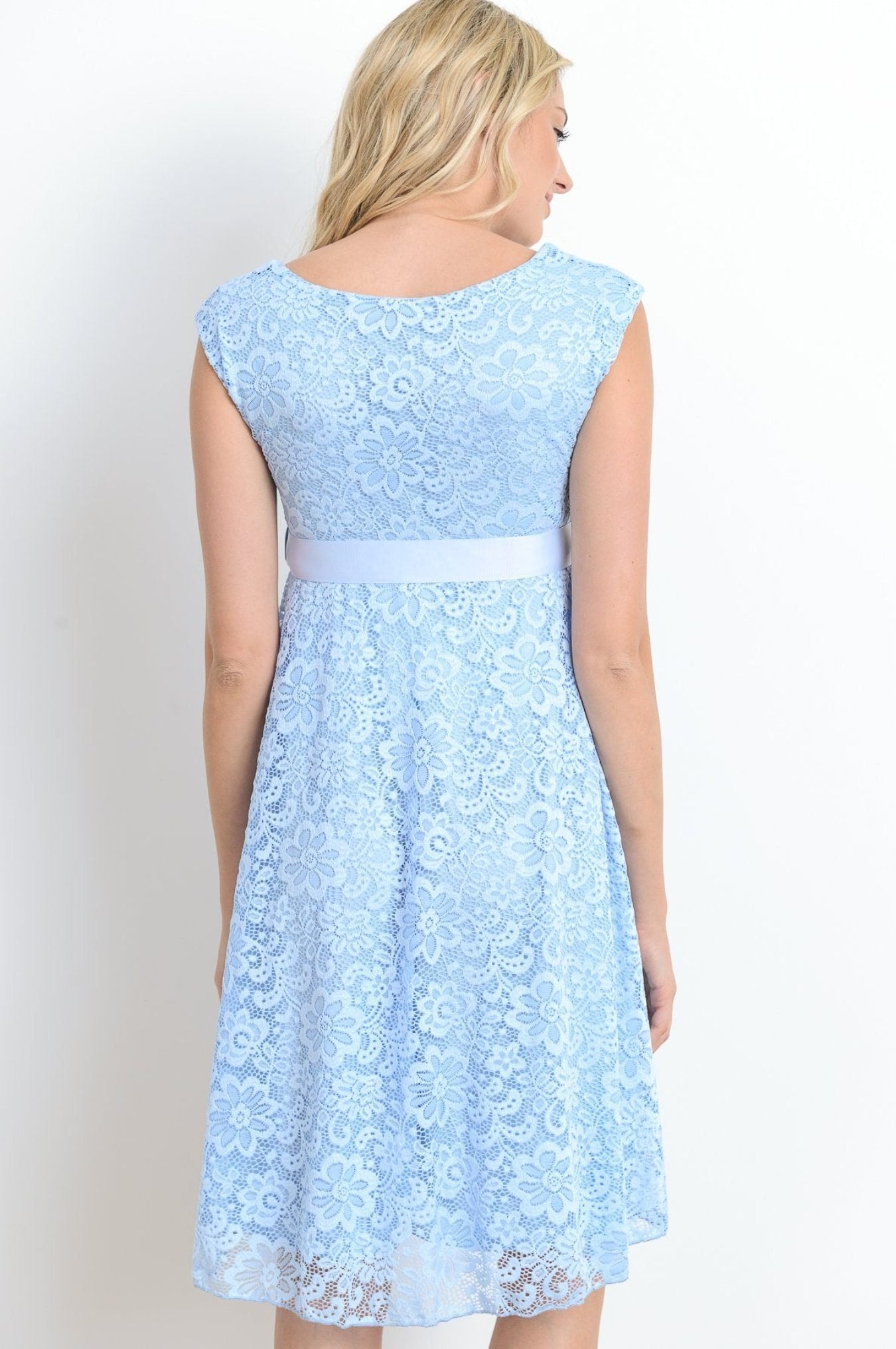 Blue Lace Maternity Dress
