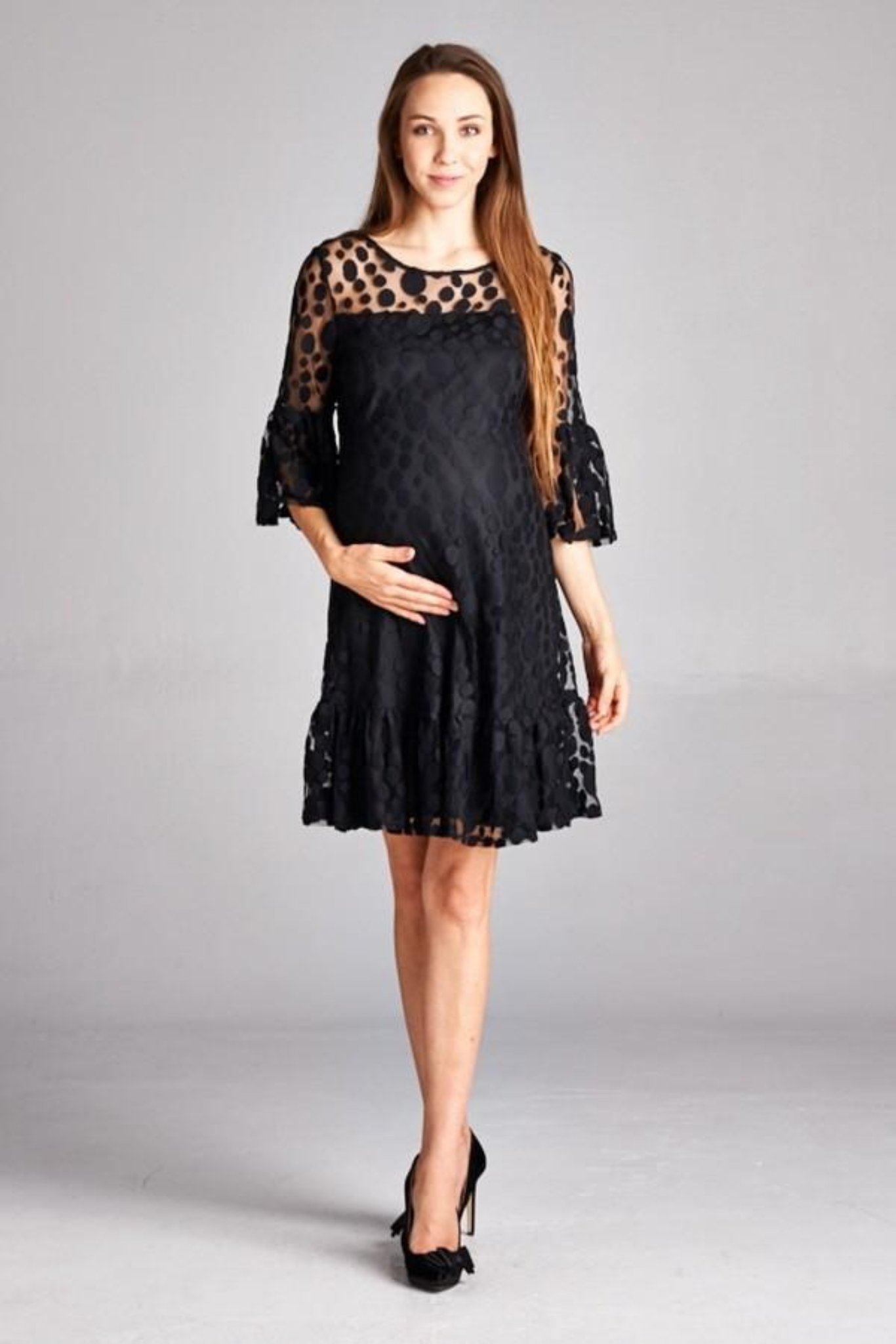 Polka Dot Lace Maternity Dress