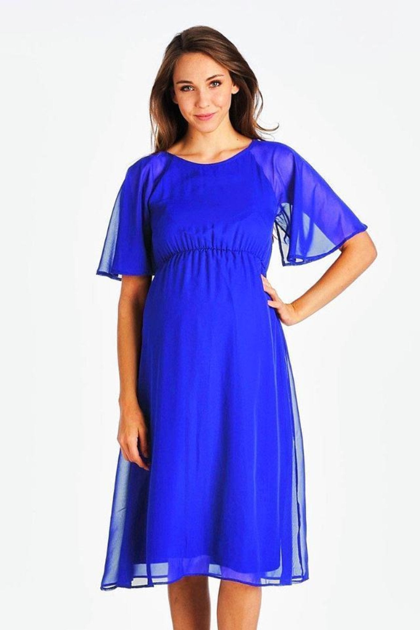 Chiffon Strap Back Maternity Dress