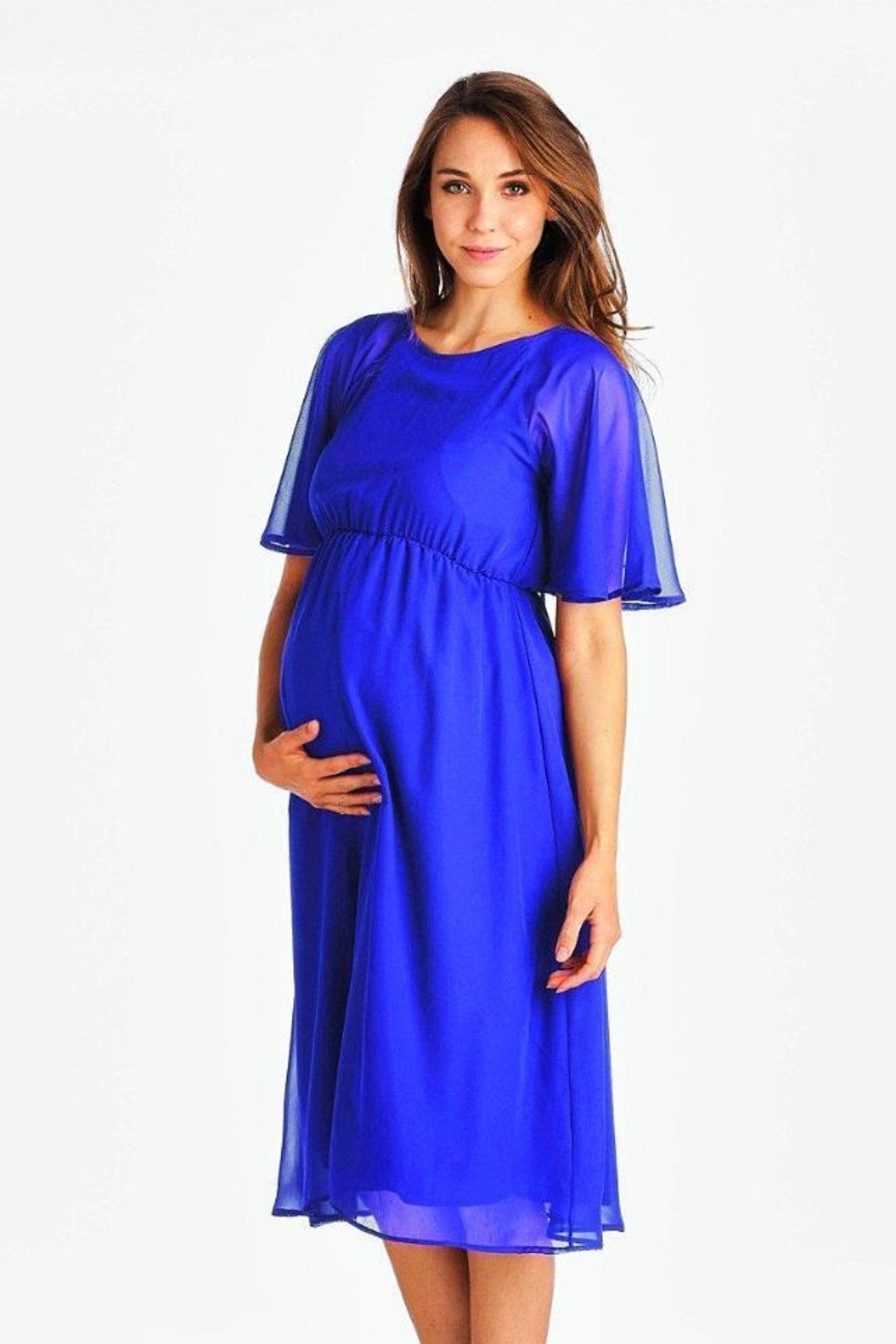 Chiffon Strap Back Maternity Dress