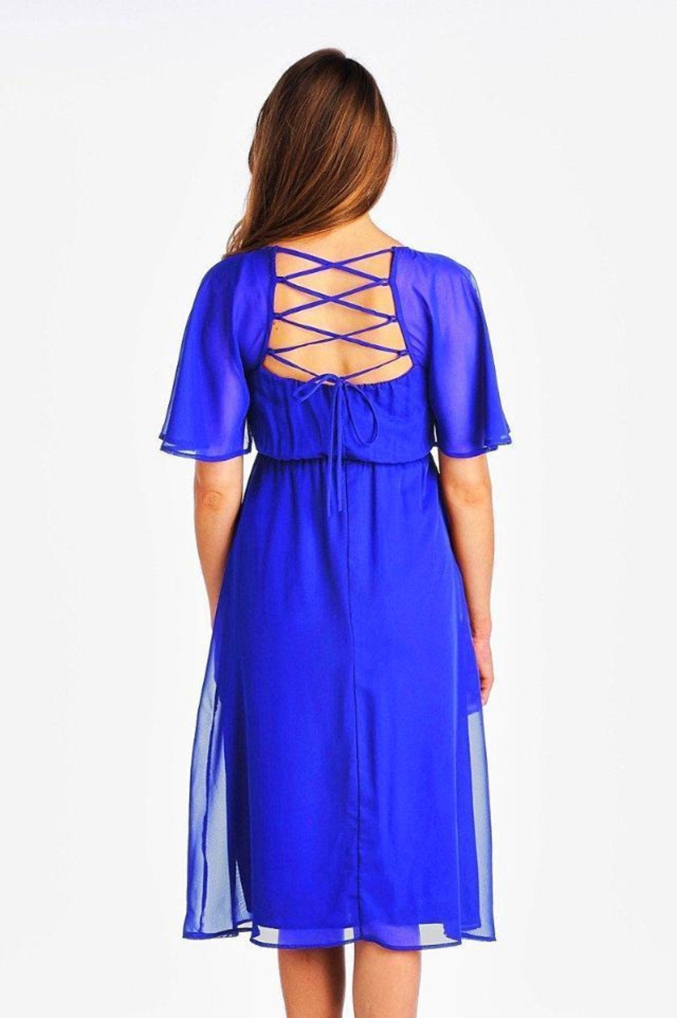 Chiffon Strap Back Maternity Dress