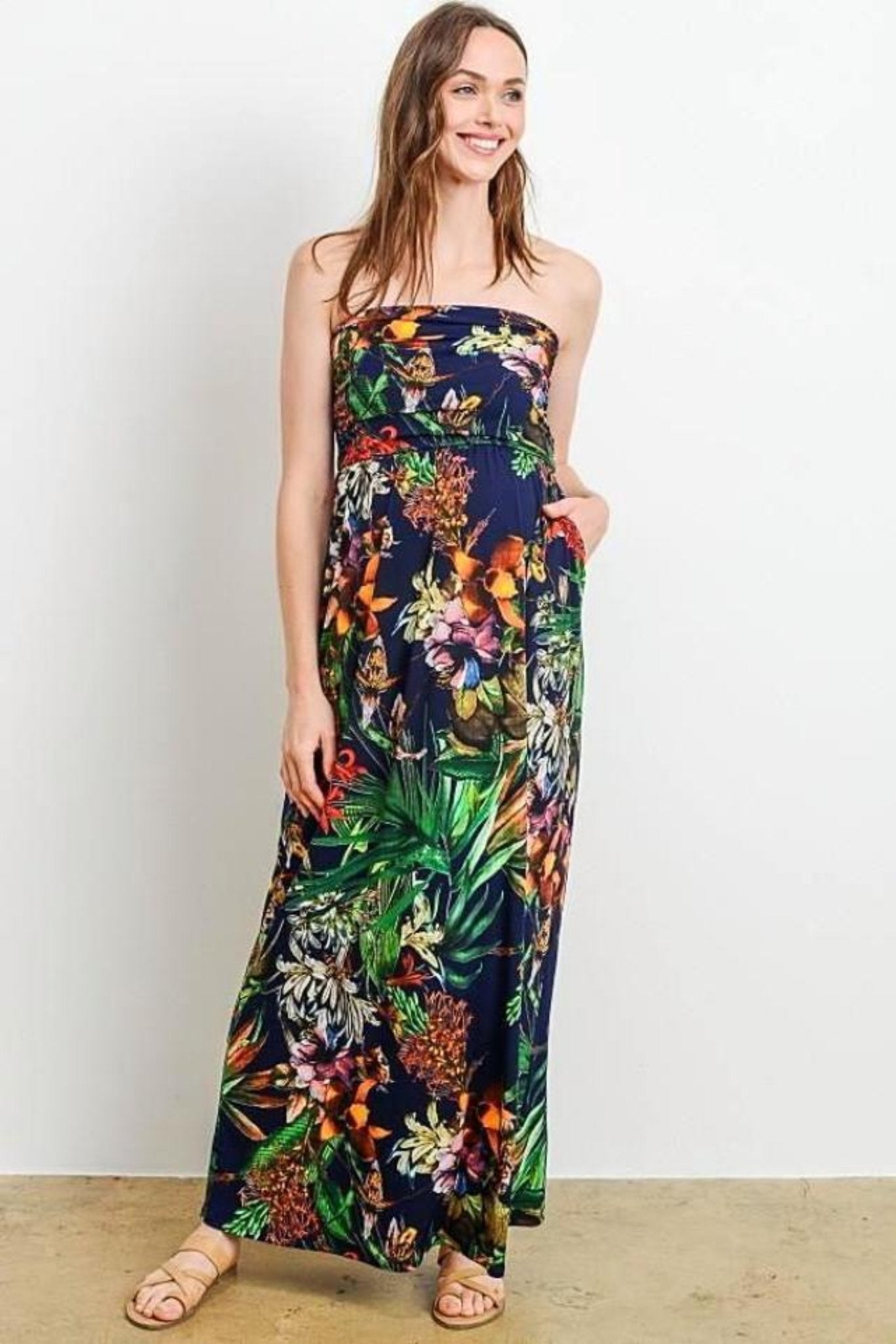 Maxi Tube Dress With Pocket