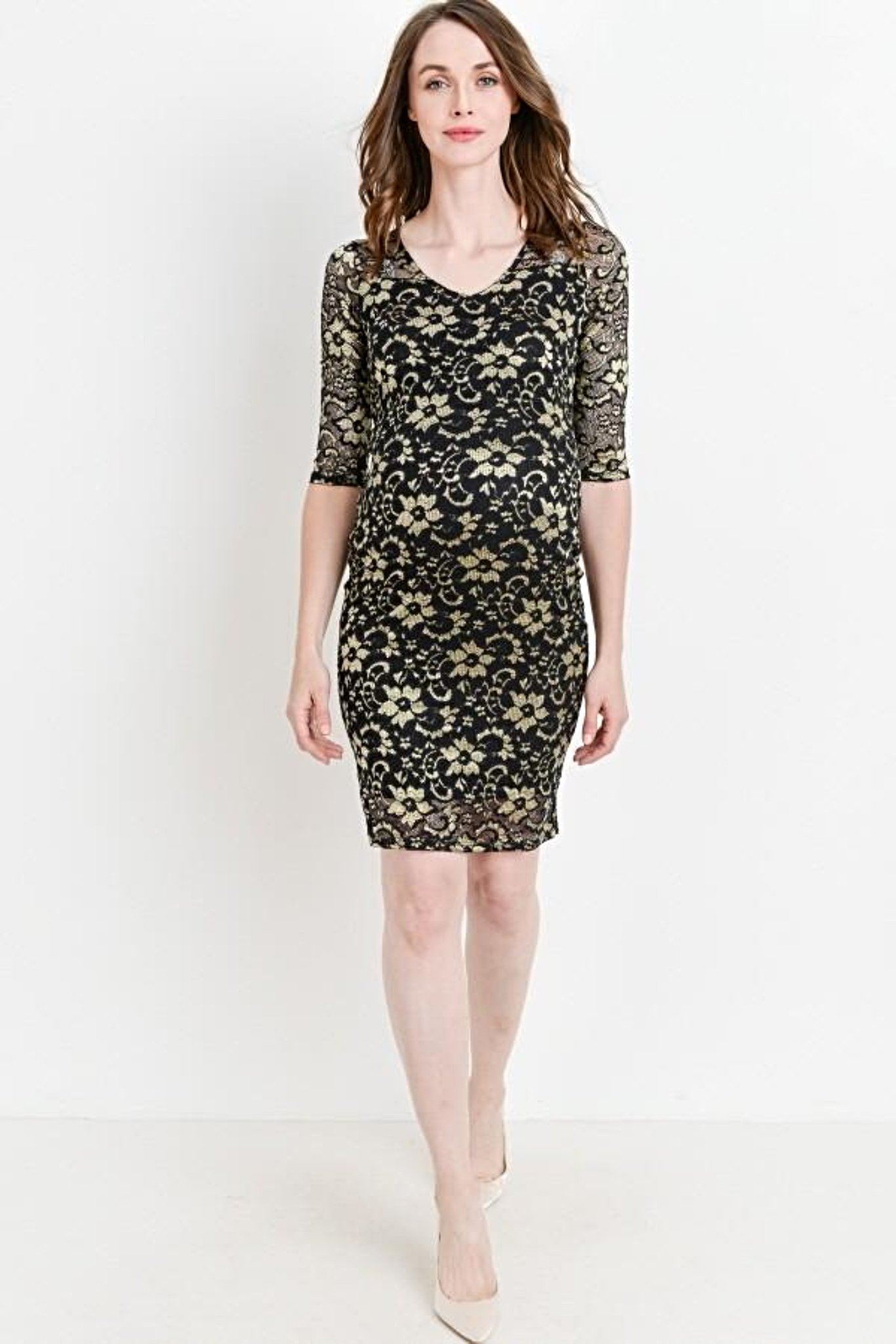 Lace Bodycon Maternity Dress