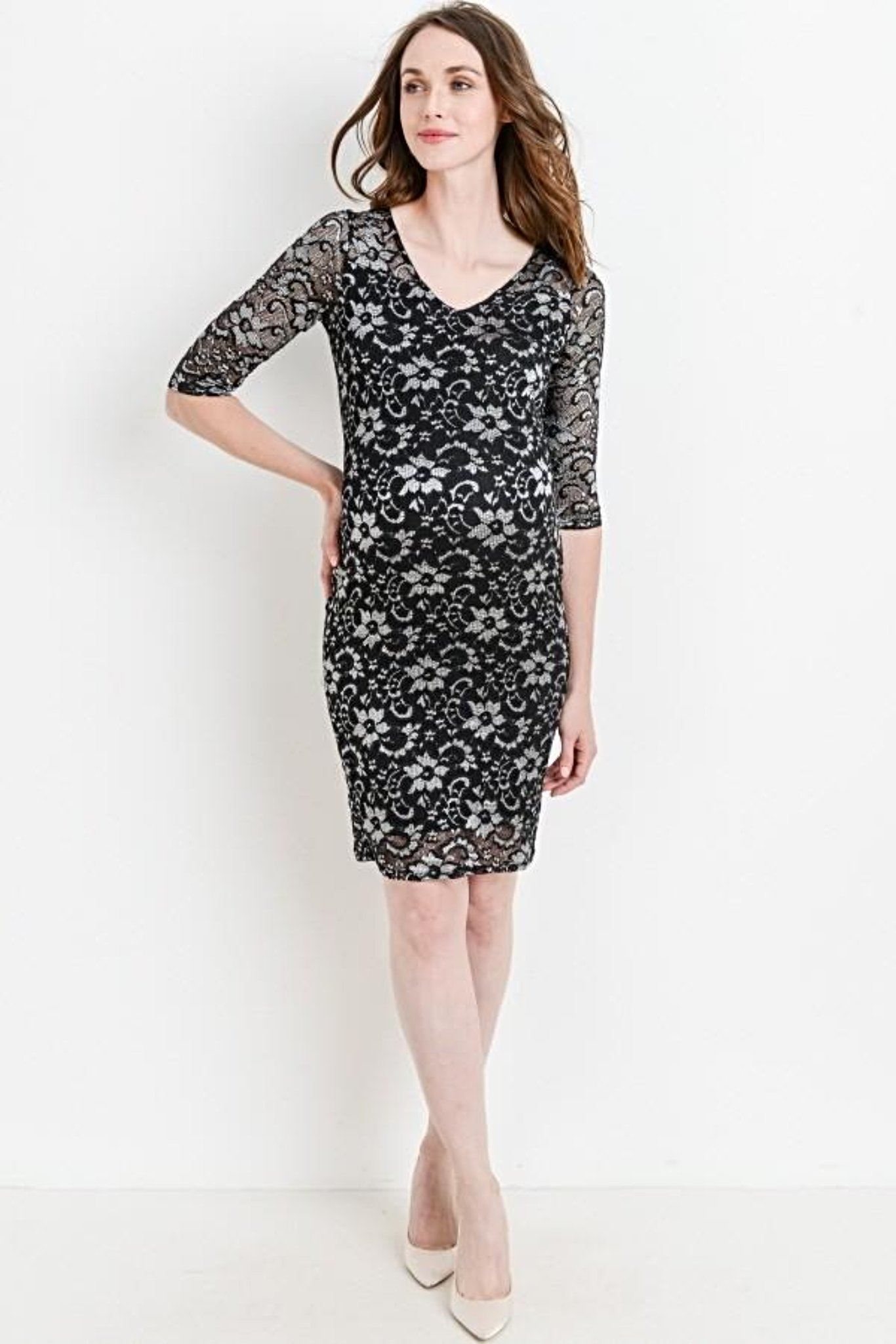 Lace Bodycon Maternity Dress