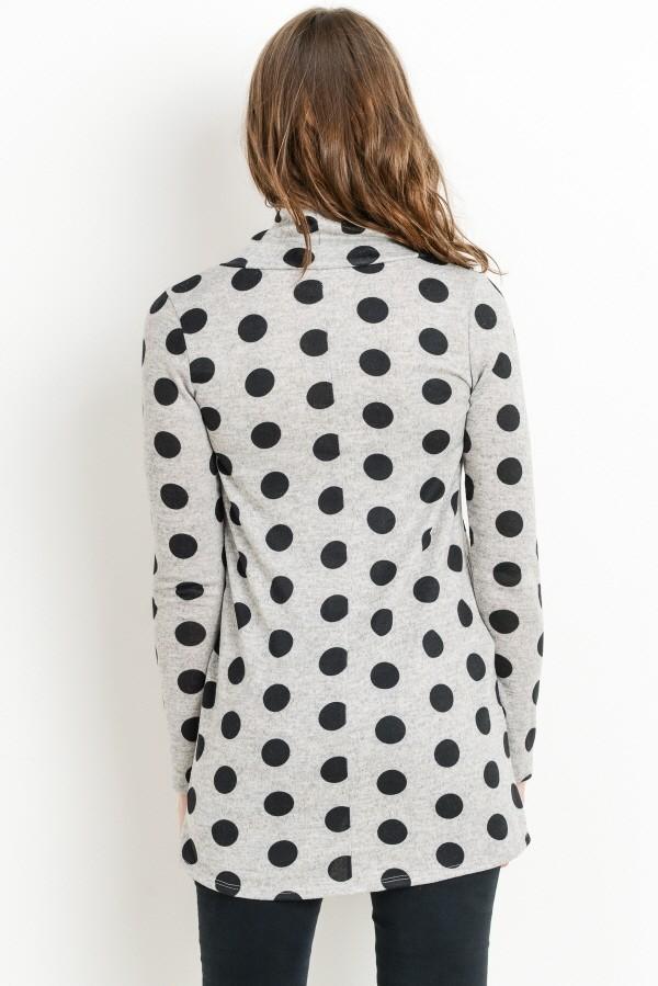 Dot Shawl-Collared Maternity Sweater