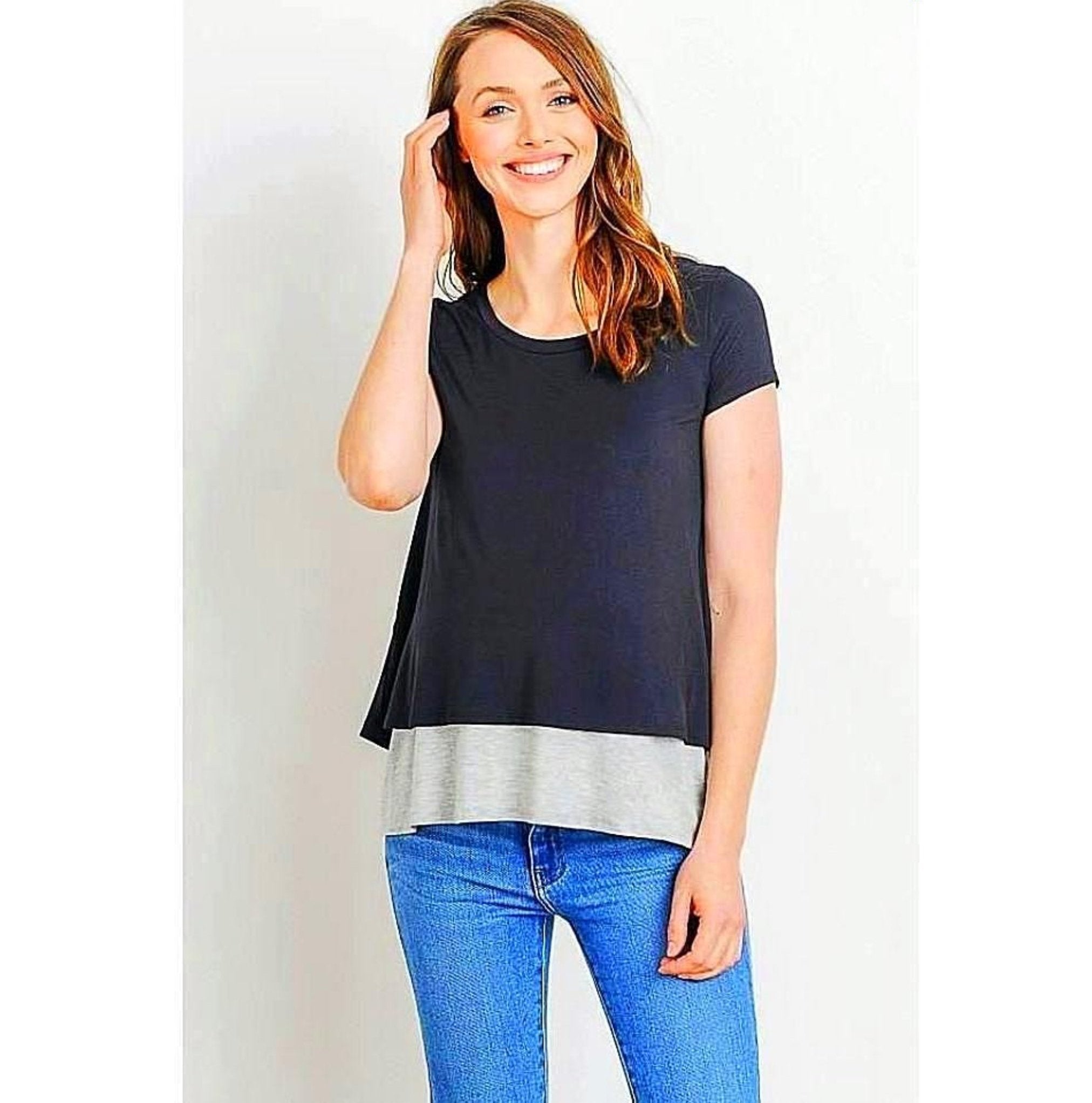 Double Layer Maternity and Nursing Top - MaternityNBeyond