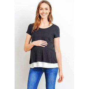 Double Layer Maternity and Nursing Top - MaternityNBeyond