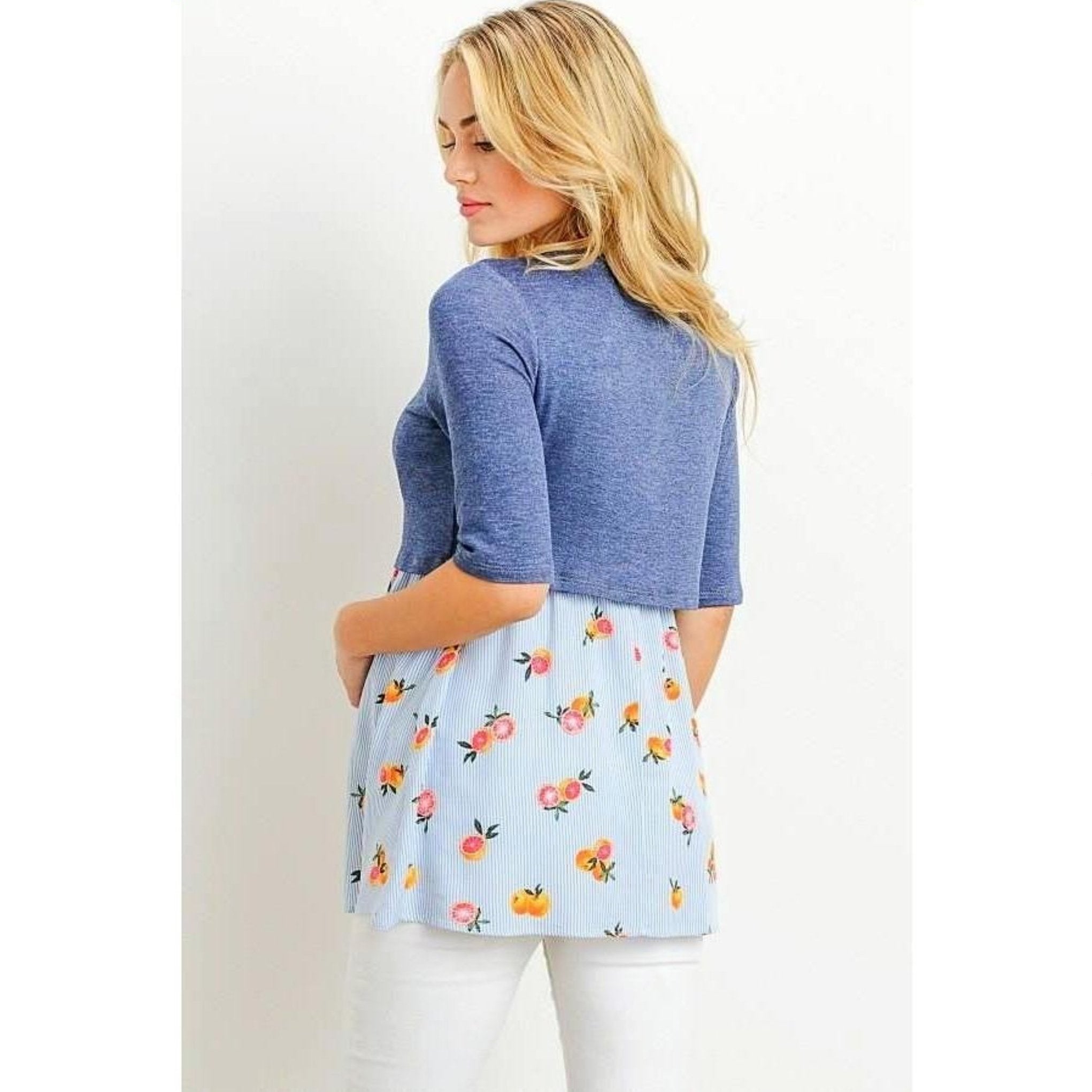 Color Block Maternity and Nursing top - MaternityNBeyond