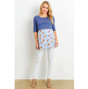 Color Block Maternity and Nursing top - MaternityNBeyond