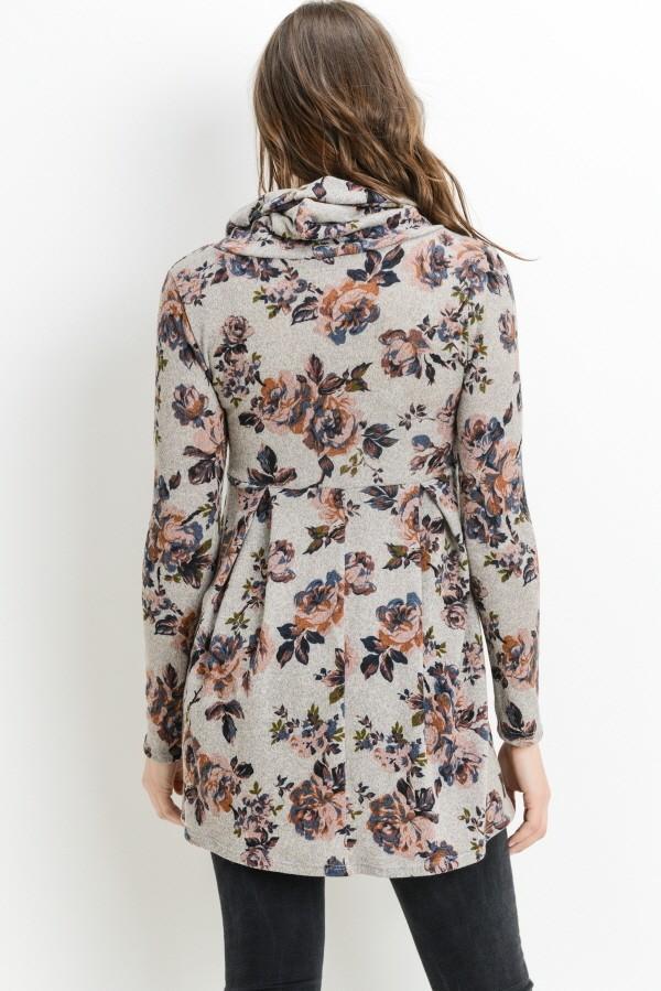 Floral Neck Maternity Tunic