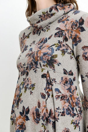 Floral Neck Maternity Tunic