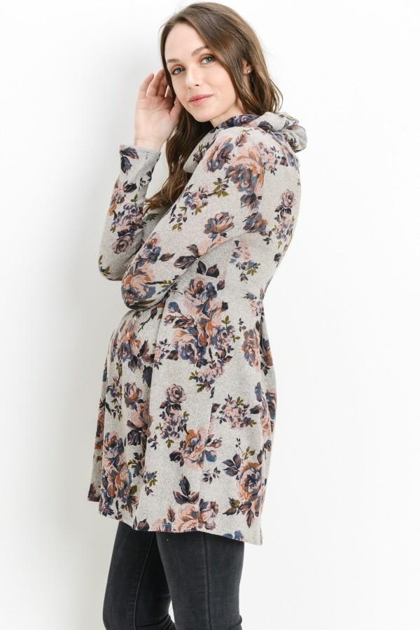 Floral Neck Maternity Tunic