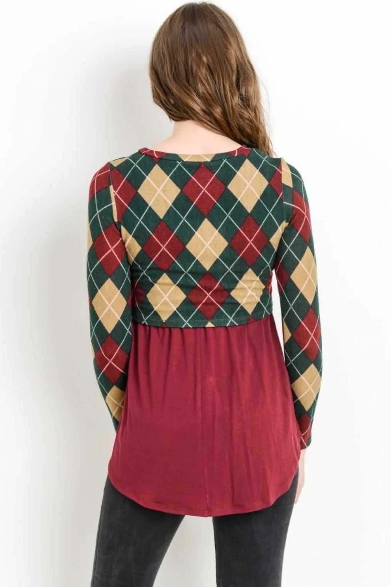 Plaid Sweater Maternity & Nursing Top