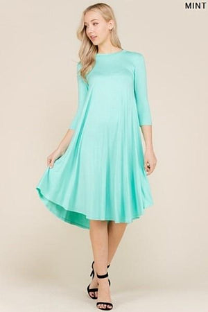 Maternity Midi Dress Burgundy/Mint