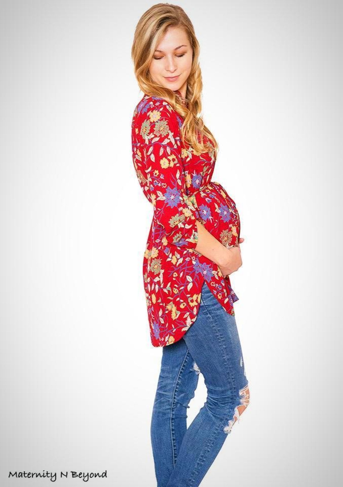 Floral Hi-Low Maternity Tunic