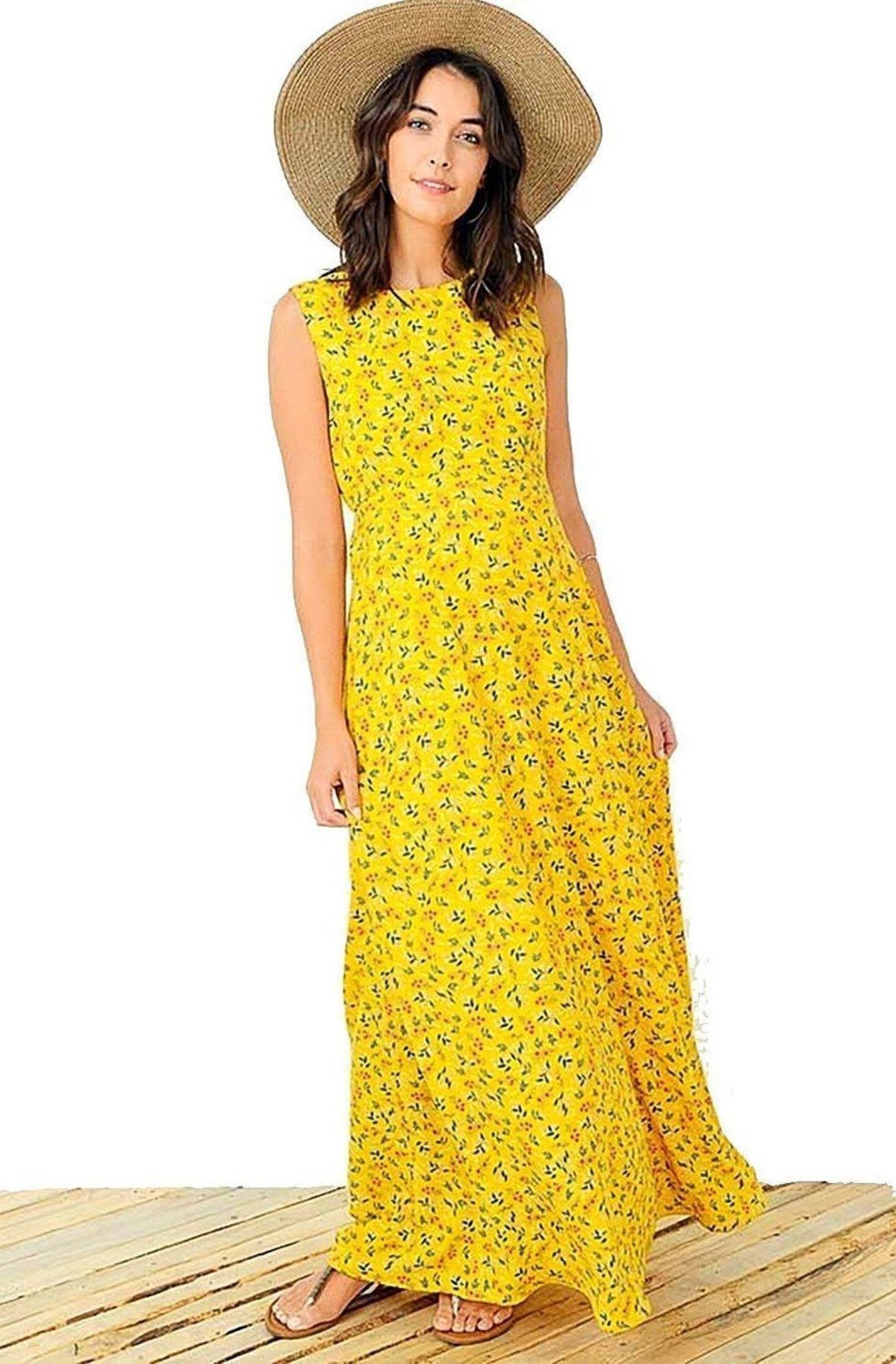 Floral Sleeveless Maternity Maxi Dress