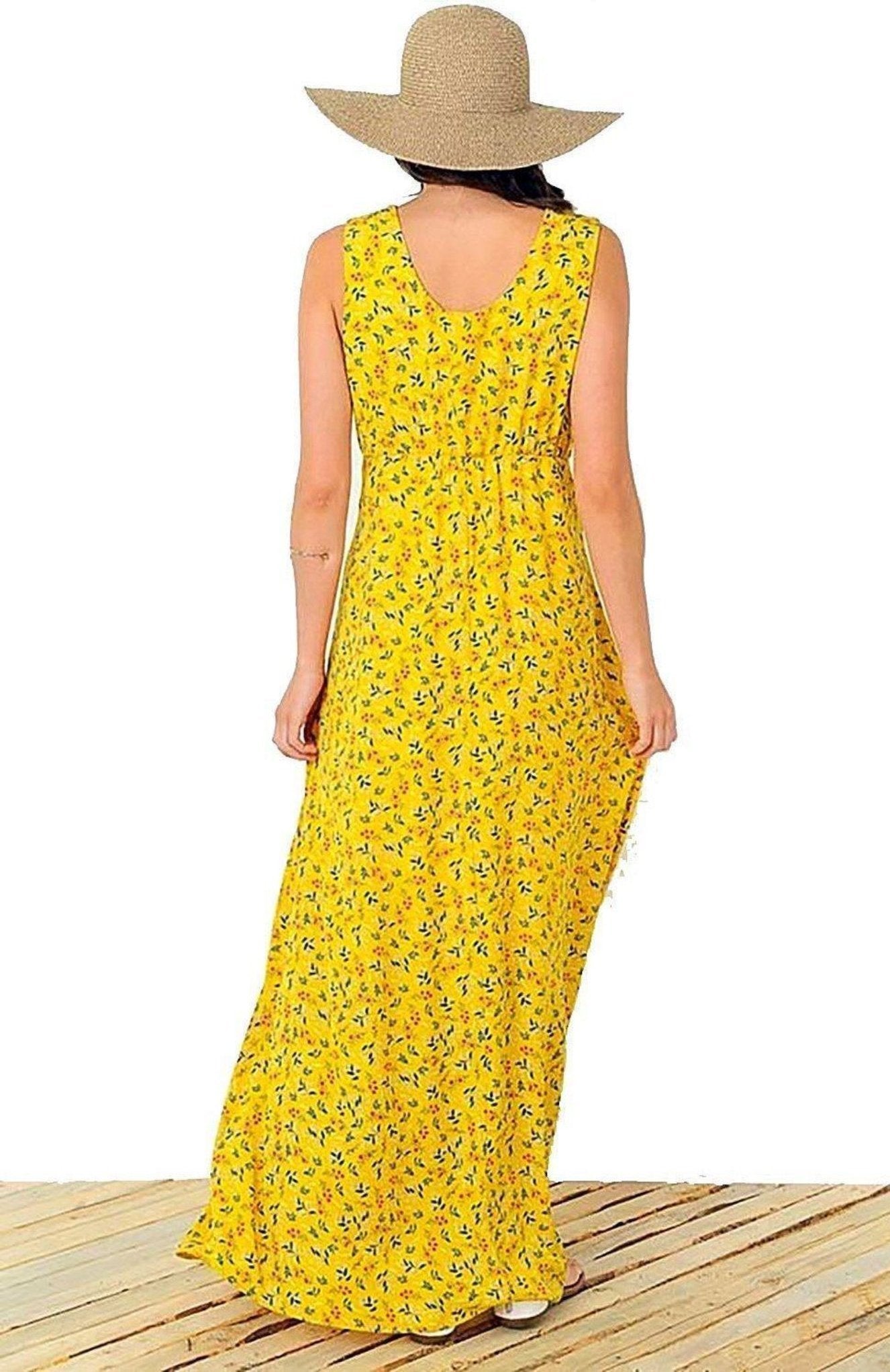 Floral Sleeveless Maternity Maxi Dress