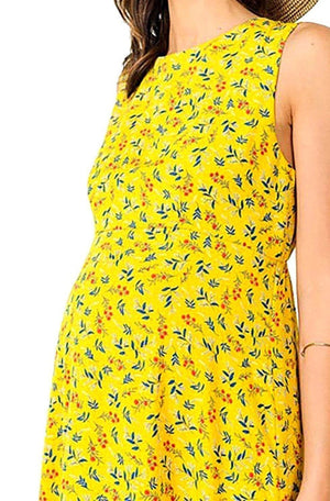 Floral Sleeveless Maternity Maxi Dress