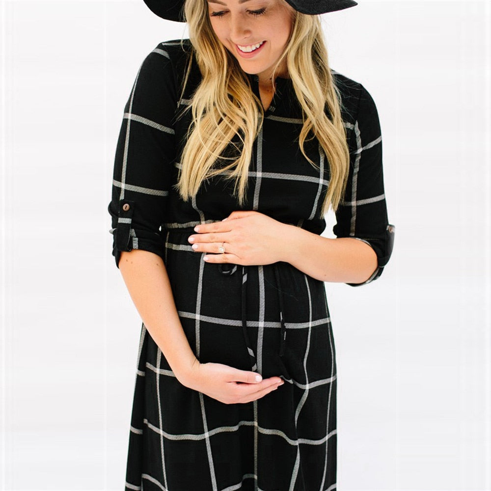 Casual Boho Chic Tie Maternity Dress
