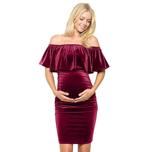 Off Shoulder Bodycon Maternity Dress