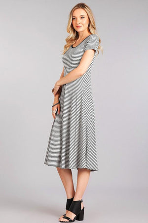 Striped Maternity Midi Dress
