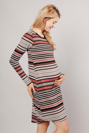 Striped Tunic Maternity Dress
