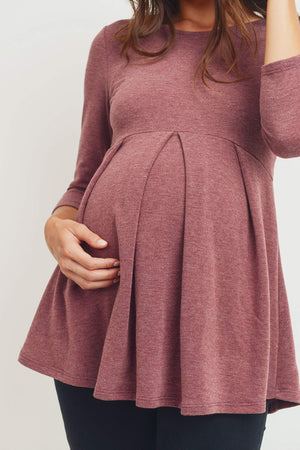 Maternity Top with Front Pleat