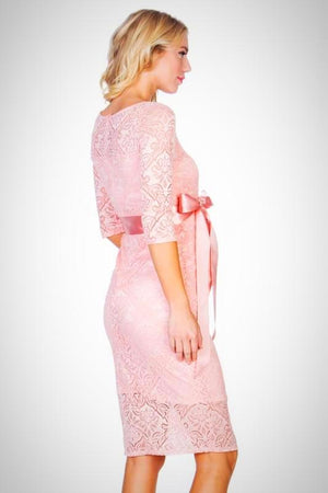 Pink Lace Maternity Dress - ON SALE