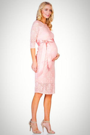 Pink Lace Maternity Dress - ON SALE