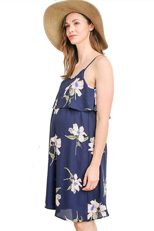 Floral Ruffle Discreet Maternity and Nursing Dress