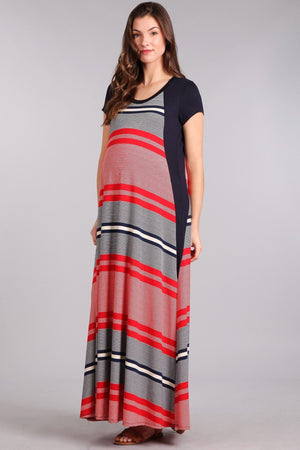 Striped Jersey Maternity Dress