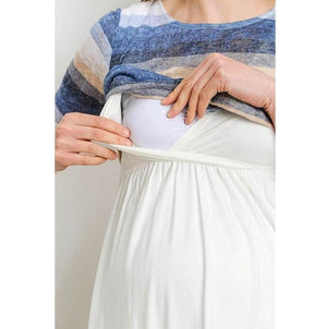 Stripe Color Block Maternity/Nursing Tunic - MaternityNBeyond