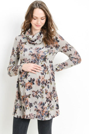 Floral Neck Maternity Tunic