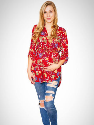 Floral Hi-Low Maternity Tunic