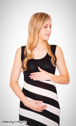 Striped Tank Maxi Maternity Dress