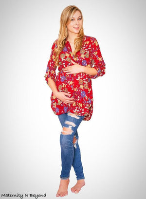 Floral Hi-Low Maternity Tunic