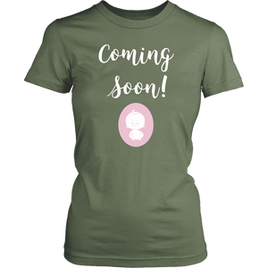 Coming Soon Pregnancy Announcement Round Neck Shirt