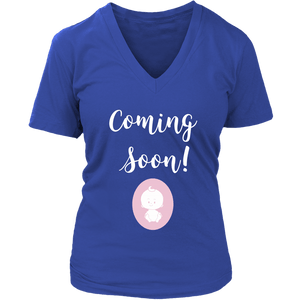 Coming Soon Pregnancy Announcement V-Neck Shirt