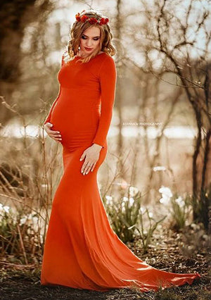 Long Maternity Photoshoot Dress