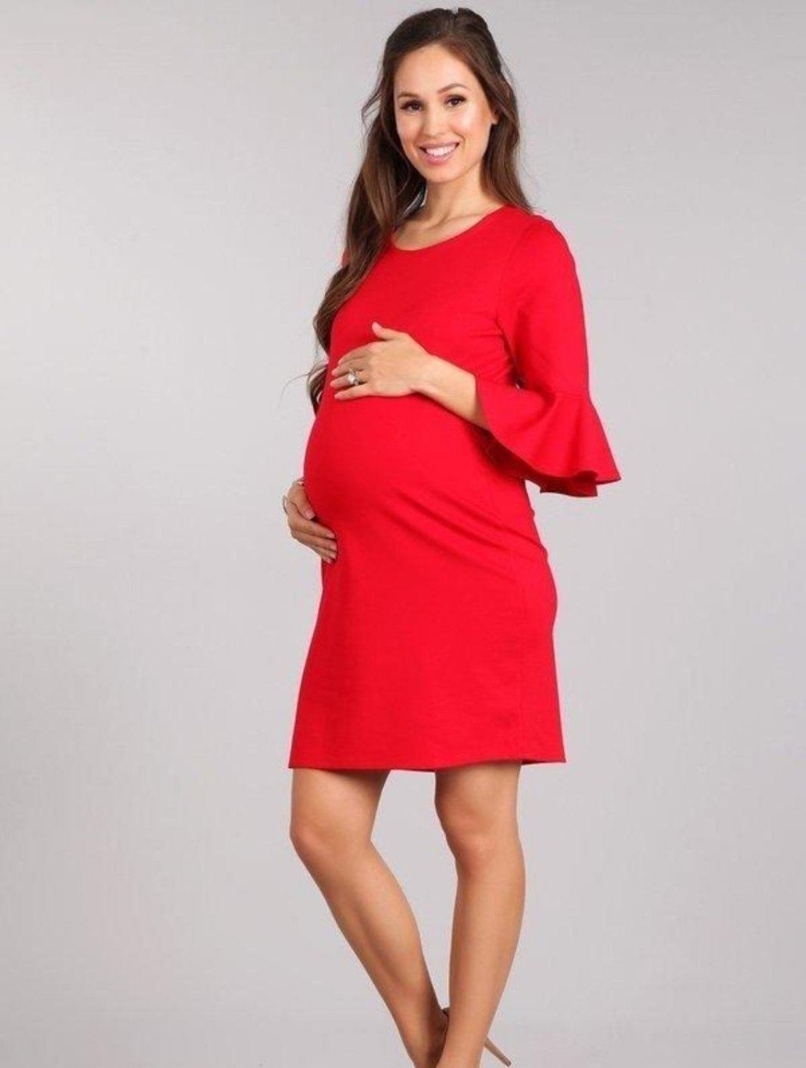 Red Bodycon Dress with Bell Sleeves Large Red Bodycon Dress with Bell Sleeves Large