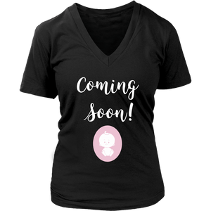 Coming Soon Pregnancy Announcement V-Neck Shirt