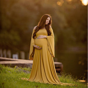 Off Shoulders Maternity Solid Dress